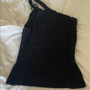 One shoulder ribbed tank